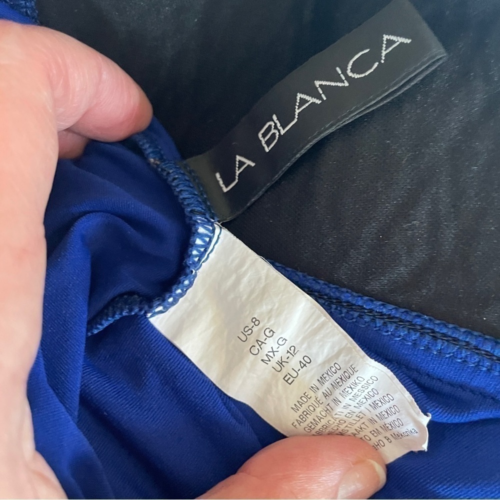 La Blanca Blue Island Goddess Twist Bandeaukini Swimsuit Top Tank 8 - Picture 9 of 9
